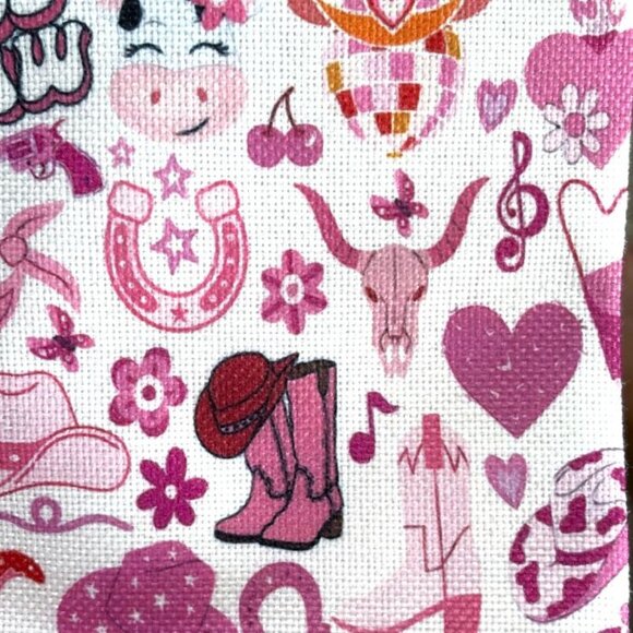 Cute Pink Cowgirl Girly Western Pouch Makeup Cosmetics Toiletries Travel Bag New - Picture 3 of 5